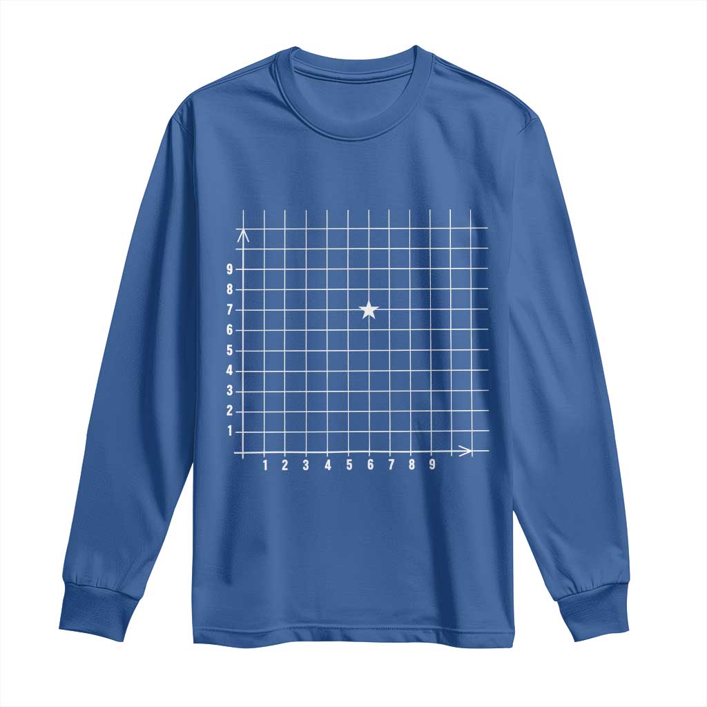 Funny 67 Math Coordinates Long Sleeve Shirt Teacher Student Six Seven Meme TS11 Royal Blue Print Your Wear