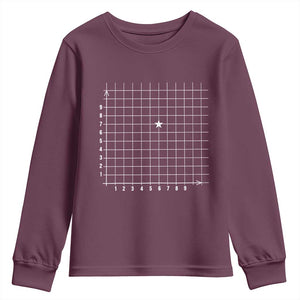 Funny 67 Math Coordinates Youth Sweatshirt Teacher Student Six Seven Meme TS11 Maroon Print Your Wear