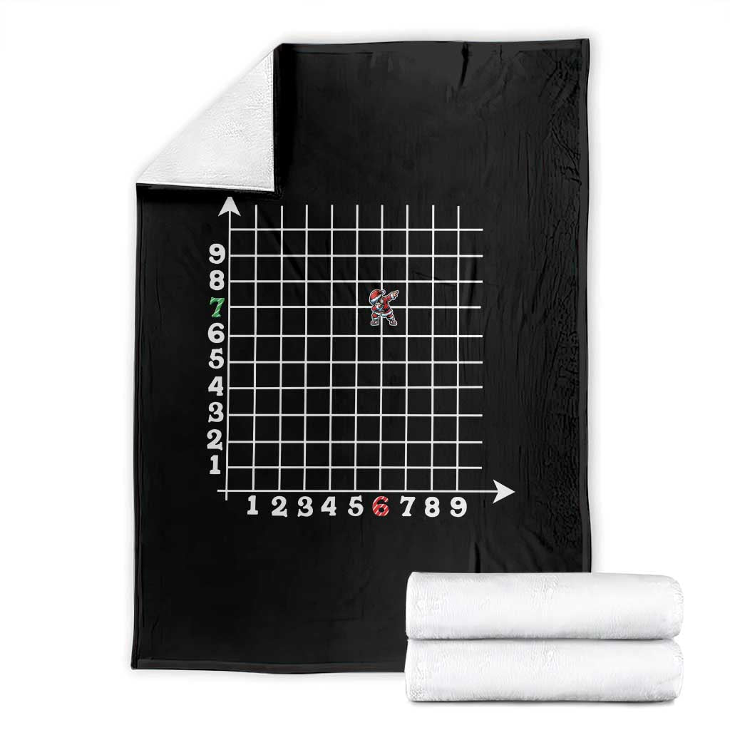 Funny 67 Math Coordinates Christmas Throw Blanket Dabbing Santa Teacher Student Six Seven Meme TS11 Black Print Your Wear