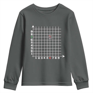 Funny 67 Math Coordinates Christmas Youth Sweatshirt Dabbing Santa Teacher Student Six Seven Meme TS11 Dark Heather Print Your Wear