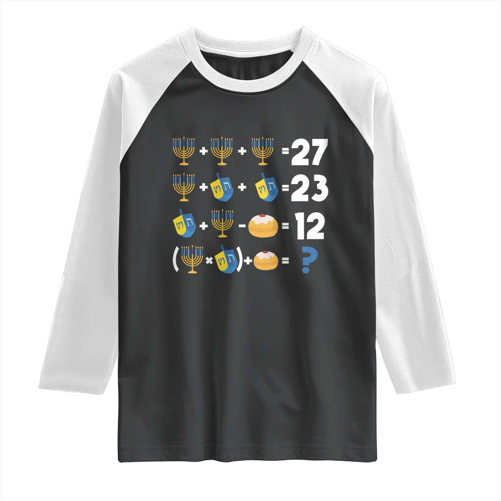 Funny Hanukkah 67 Math Raglan Shirt Teacher Chanukah Six Seven Meme TS11 Black White Print Your Wear