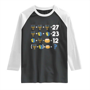 Funny Hanukkah 67 Math Raglan Shirt Teacher Chanukah Six Seven Meme TS11 Black White Print Your Wear