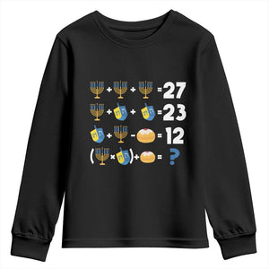 Funny Hanukkah 67 Math Youth Sweatshirt Teacher Chanukah Six Seven Meme TS11 Black Print Your Wear