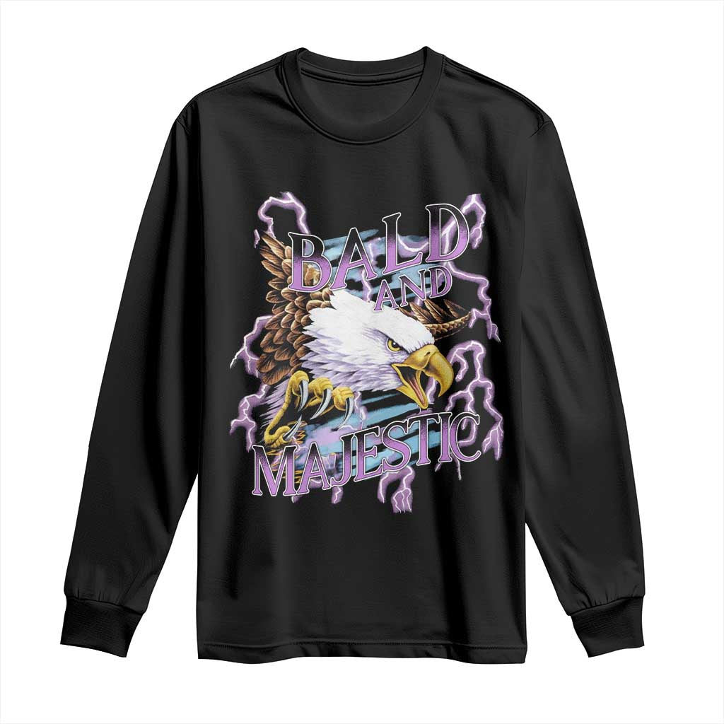 Funny Eagle Bald And Majestic Long Sleeve Shirt Vintage Storm Thunder TS11 Black Print Your Wear