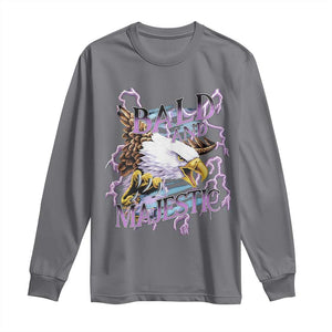 Funny Eagle Bald And Majestic Long Sleeve Shirt Vintage Storm Thunder TS11 Charcoal Print Your Wear