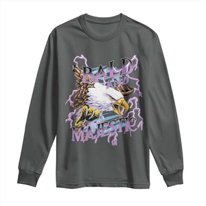 Funny Eagle Bald And Majestic Long Sleeve Shirt Vintage Storm Thunder TS11 Dark Heather Print Your Wear