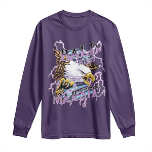 Funny Eagle Bald And Majestic Long Sleeve Shirt Vintage Storm Thunder TS11 Purple Print Your Wear