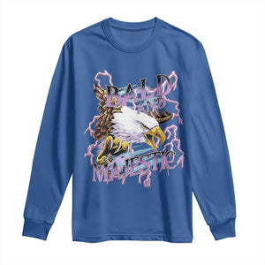 Funny Eagle Bald And Majestic Long Sleeve Shirt Vintage Storm Thunder TS11 Royal Blue Print Your Wear