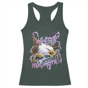 Funny Eagle Bald And Majestic Racerback Tank Top Vintage Storm Thunder TS11 Dark Forest Green Print Your Wear