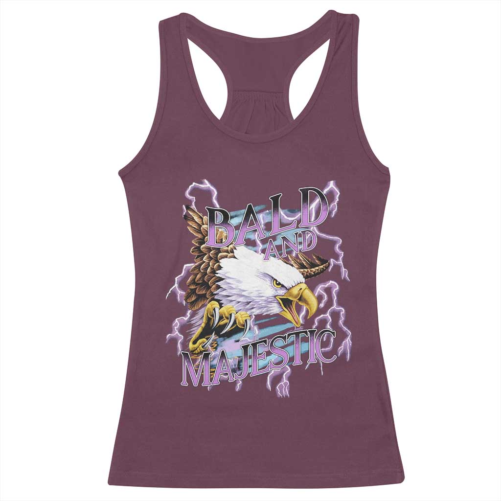 Funny Eagle Bald And Majestic Racerback Tank Top Vintage Storm Thunder TS11 Maroon Print Your Wear
