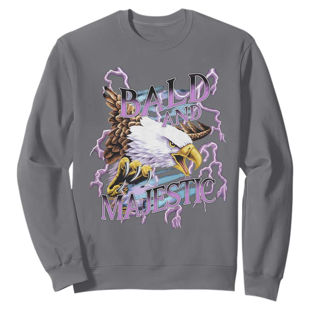 Funny Eagle Bald And Majestic Sweatshirt Vintage Storm Thunder TS11 Charcoal Print Your Wear