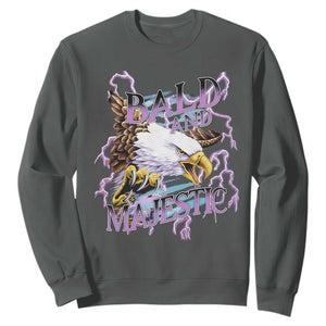 Funny Eagle Bald And Majestic Sweatshirt Vintage Storm Thunder TS11 Dark Heather Print Your Wear