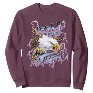 Funny Eagle Bald And Majestic Sweatshirt Vintage Storm Thunder TS11 Maroon Print Your Wear