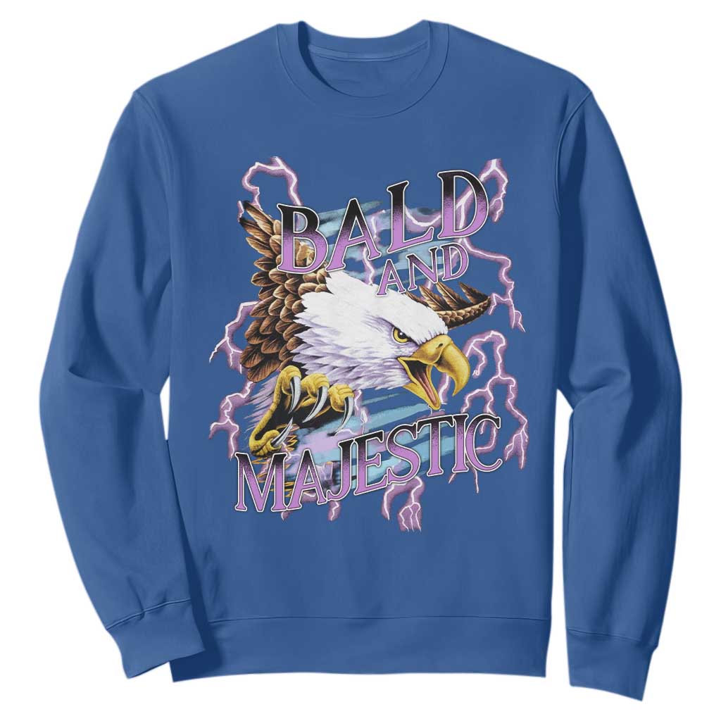 Funny Eagle Bald And Majestic Sweatshirt Vintage Storm Thunder TS11 Royal Blue Print Your Wear
