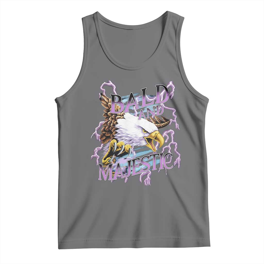Funny Eagle Bald And Majestic Tank Top Vintage Storm Thunder TS11 Black Heather Print Your Wear