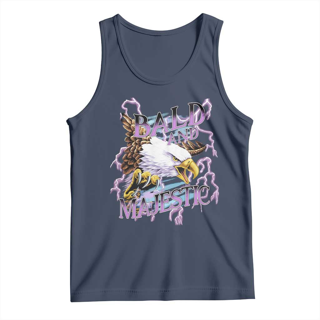 Funny Eagle Bald And Majestic Tank Top Vintage Storm Thunder TS11 Navy Print Your Wear