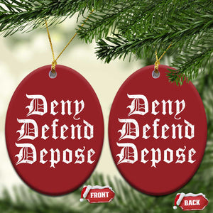 Deny Defend Depose Christmas Ornament Vintage Text TS11 Oval Red Print Your Wear