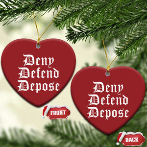 Deny Defend Depose Christmas Ornament Vintage Text TS11 Heart Red Print Your Wear