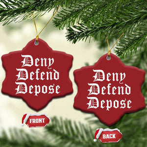 Deny Defend Depose Christmas Ornament Vintage Text TS11 Snow Flake Red Print Your Wear