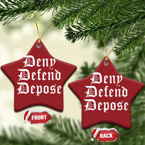 Deny Defend Depose Christmas Ornament Vintage Text TS11 Star Red Print Your Wear