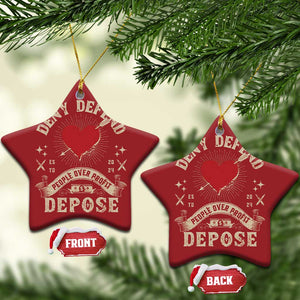 Deny Defend Depose People Over Profit Christmas Ornament Vintage Heart Bullet TS11 Star Red Print Your Wear