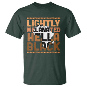 Lightly Melanated Hella Black T Shirt Melanin African Pride Map Black History TS11 Dark Forest Green Print Your Wear