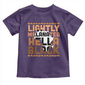 Lightly Melanated Hella Black Toddler T Shirt Melanin African Pride Map Black History TS11 Purple Print Your Wear