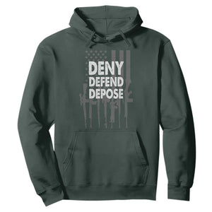 Deny Defend Depose Hoodie Vintage Gun American Flag TS11 Dark Forest Green Print Your Wear