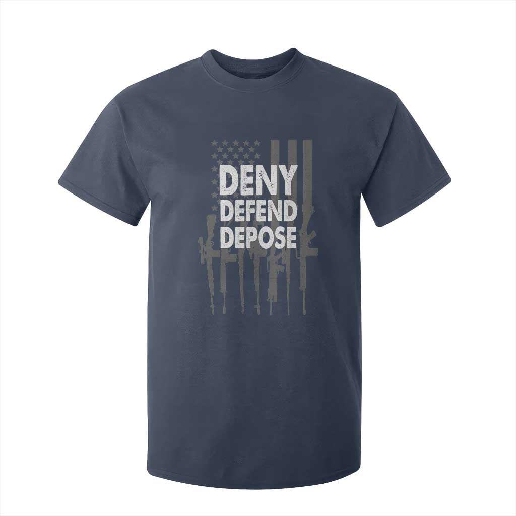 Deny Defend Depose T Shirt For Kid Vintage Gun American Flag TS11 Navy Print Your Wear