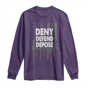 Deny Defend Depose Long Sleeve Shirt Vintage Gun American Flag TS11 Purple Print Your Wear