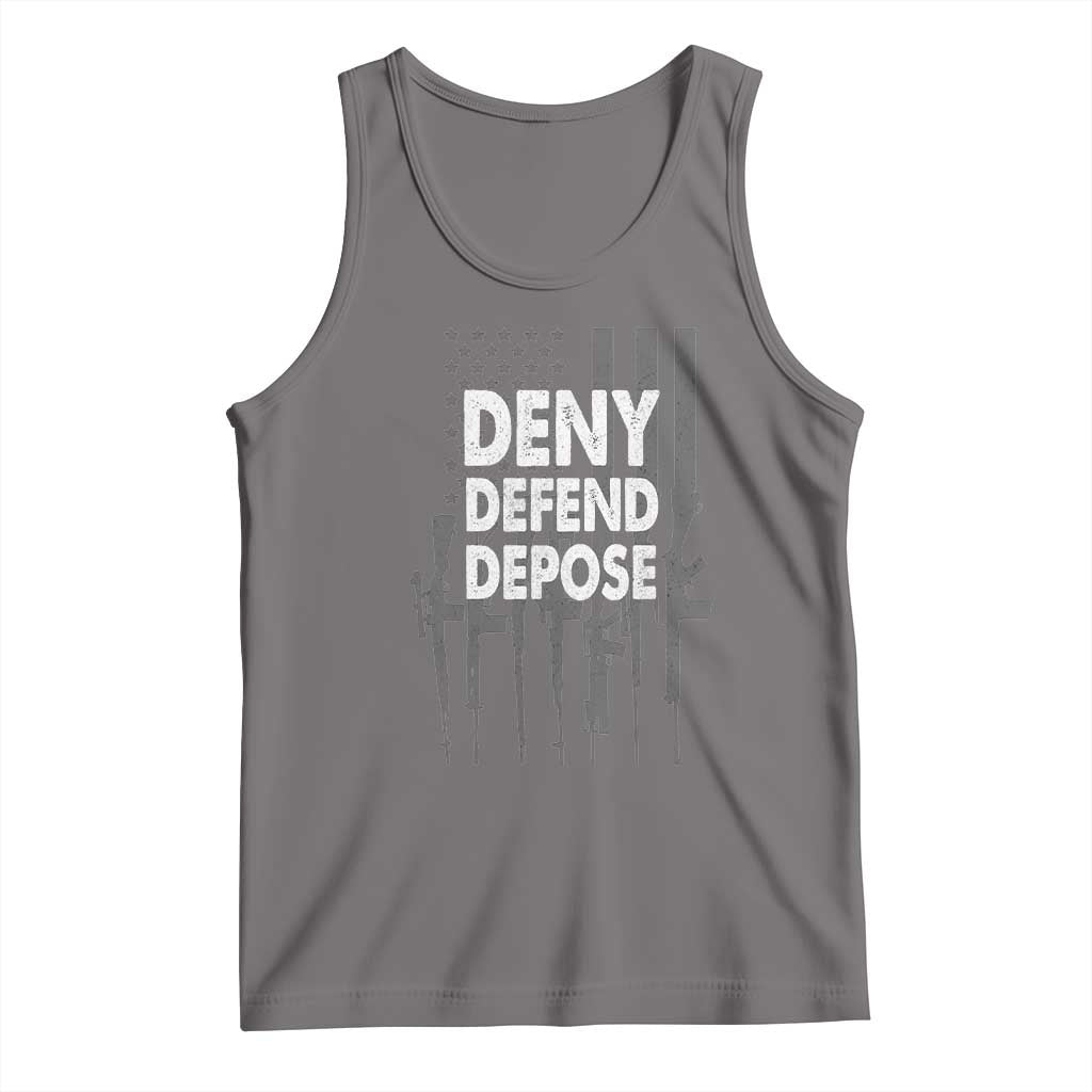 Deny Defend Depose Tank Top Vintage Gun American Flag TS11 Deep Heather Print Your Wear