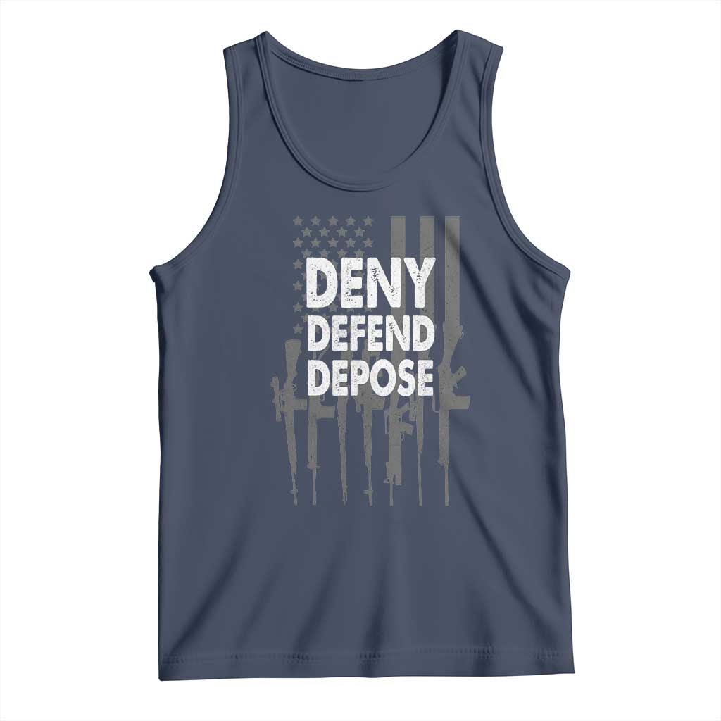 Deny Defend Depose Tank Top Vintage Gun American Flag TS11 Navy Print Your Wear