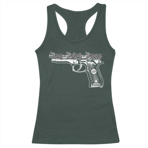 Deny Defend Depose Racerback Tank Top Vintage Gun 2024 TS11 Dark Forest Green Print Your Wear