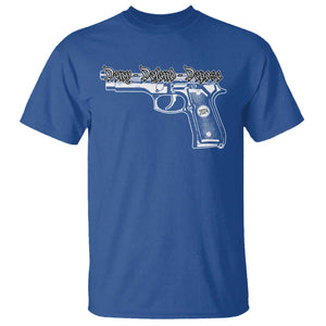 Deny Defend Depose T Shirt Vintage Gun 2024 TS11 Royal Blue Print Your Wear
