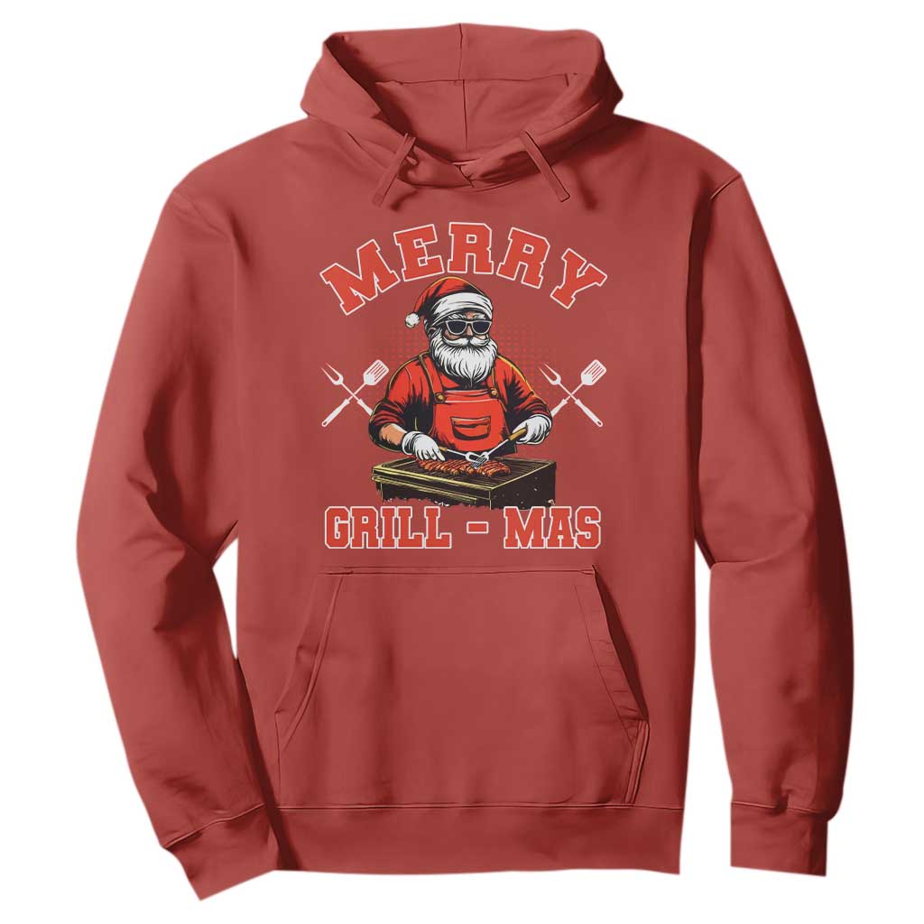 Funny Christmas Grilling Santa Hoodie Merry Grill-Mas BBQ TS11 Red Print Your Wear