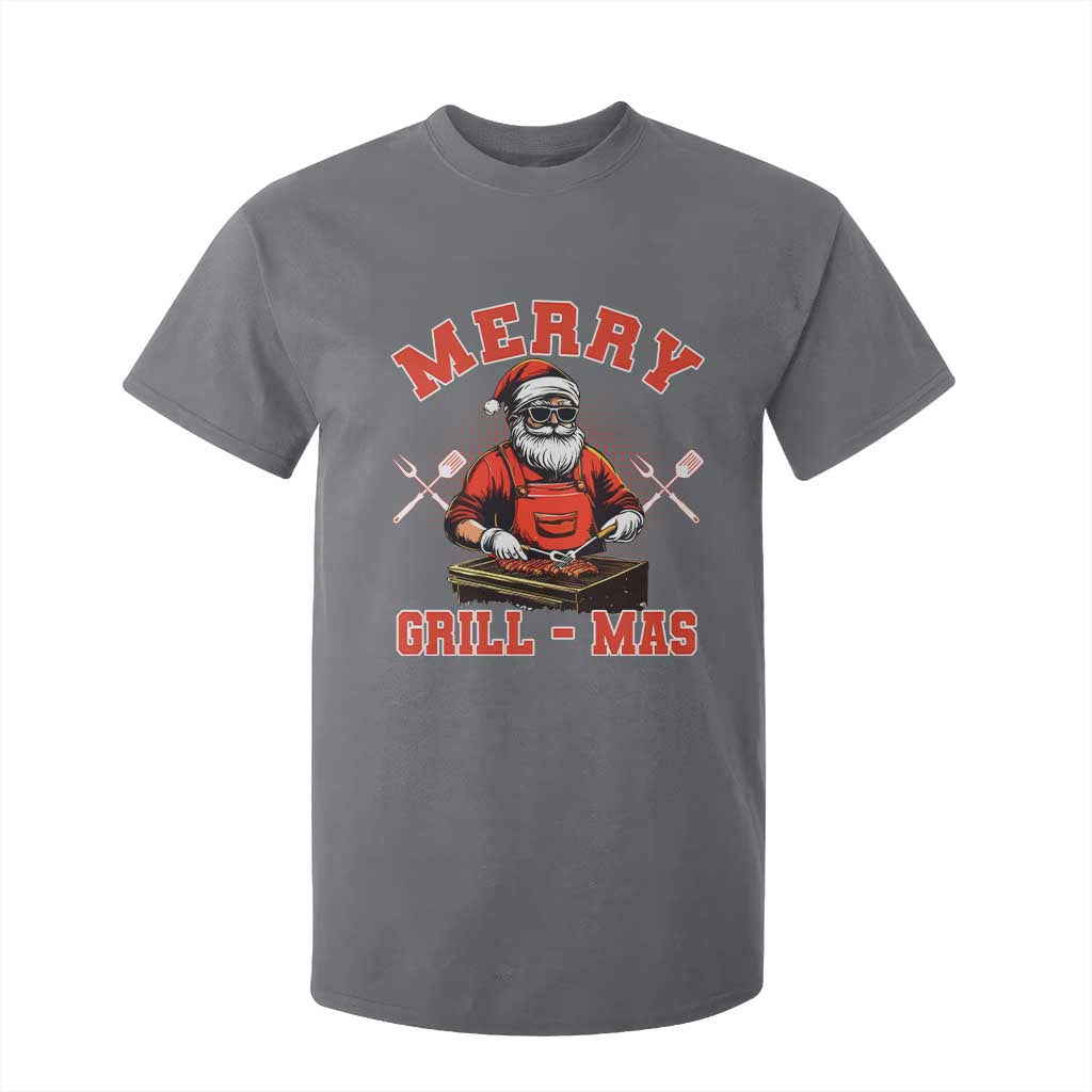 Funny Christmas Grilling Santa T Shirt For Kid Merry Grill-Mas BBQ TS11 Charcoal Print Your Wear