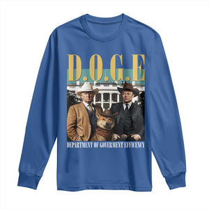 Funny Trump Musk DOGE Long Sleeve Shirt Department Of Government Efficiency Shiba Inu TS11 Royal Blue Print Your Wear