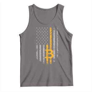 Funny Bitcoin BTC Crypto Cryptocurrency Trader American Flag Tank Top TS11 Deep Heather Print Your Wear