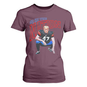 Funny Trump American Football T Shirt For Women #1 In The Nation