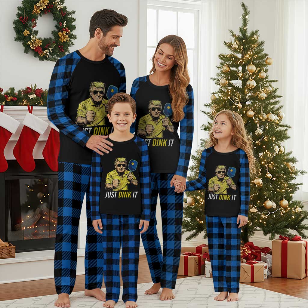 Funny Trump Pickleball Plaid Pajama Set Just Dink It Pickle Ball Paddle TS11 Blue Plaid Print Your Wear