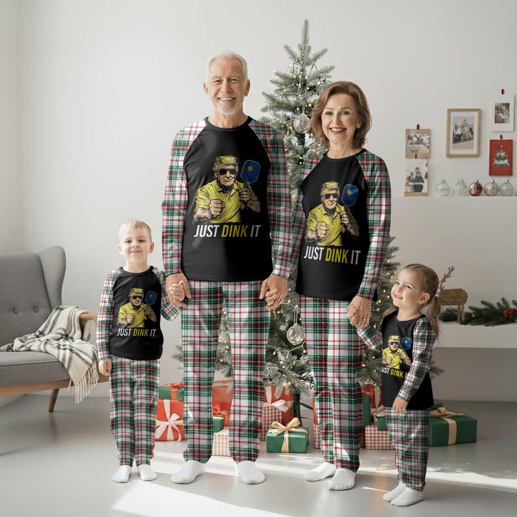 Funny Trump Pickleball Plaid Pajama Set Just Dink It Pickle Ball Paddle TS11 Christmas Plaid Print Your Wear