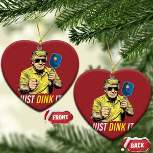 Funny Trump Pickleball Christmas Ornament Just Dink It Pickle Ball Paddle TS11 Heart Red Print Your Wear