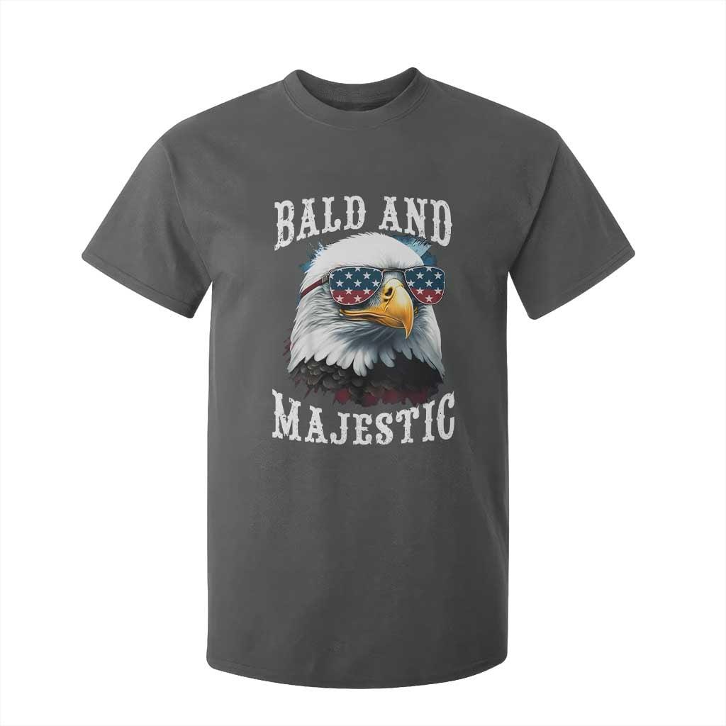 Funny Eagle Bald And Majestic T Shirt For Kid American Flag Sunglasses Eagle TS11 Dark Heather Print Your Wear