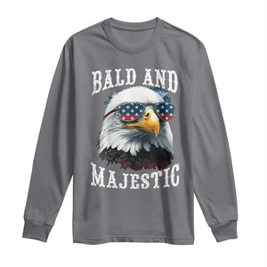 Funny Eagle Bald And Majestic Long Sleeve Shirt American Flag Sunglasses Eagle TS11 Charcoal Print Your Wear