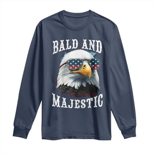 Funny Eagle Bald And Majestic Long Sleeve Shirt American Flag Sunglasses Eagle TS11 Navy Print Your Wear