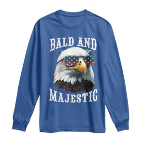 Funny Eagle Bald And Majestic Long Sleeve Shirt American Flag Sunglasses Eagle TS11 Royal Blue Print Your Wear