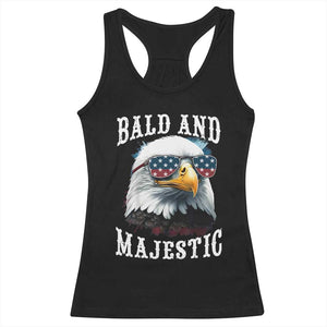 Funny Eagle Bald And Majestic Racerback Tank Top American Flag Sunglasses Eagle TS11 Black Print Your Wear