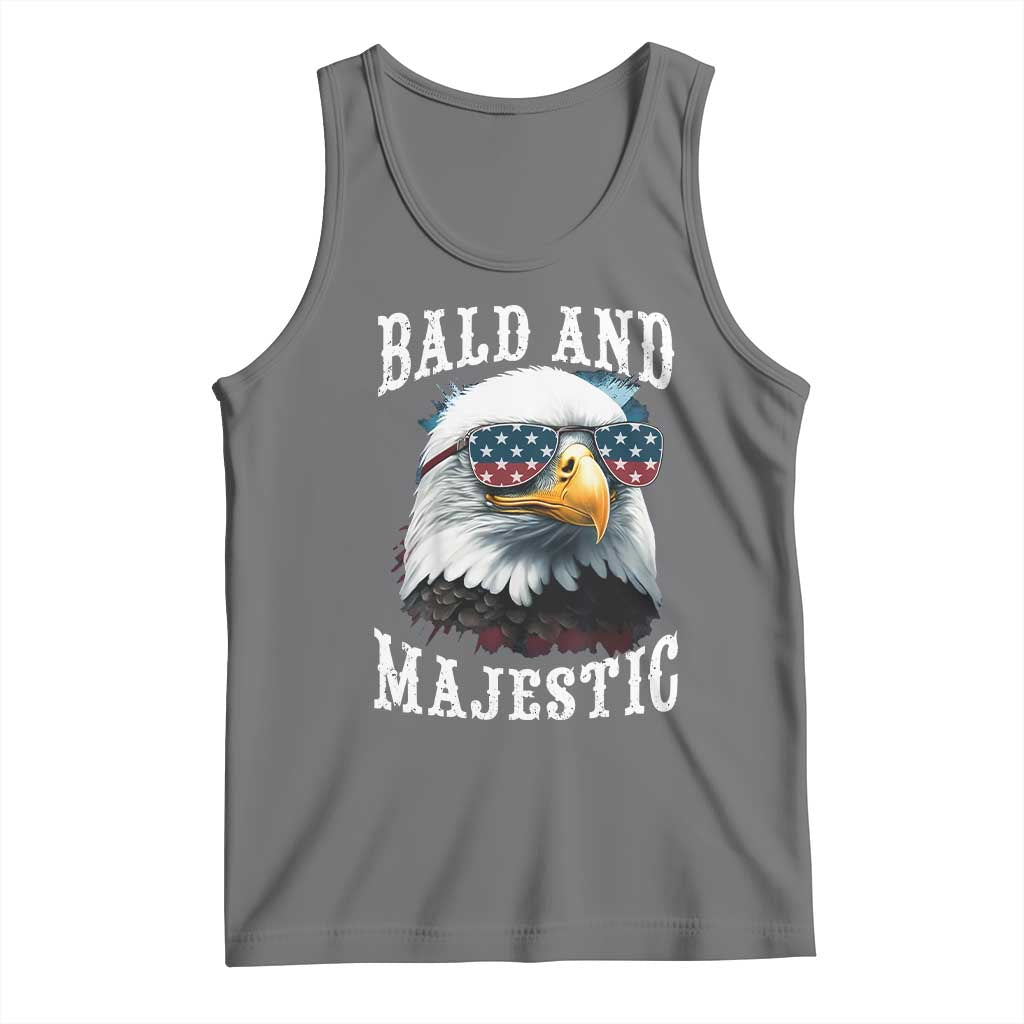 Funny Eagle Bald And Majestic Tank Top American Flag Sunglasses Eagle TS11 Black Heather Print Your Wear