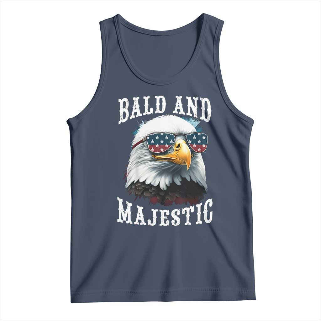 Funny Eagle Bald And Majestic Tank Top American Flag Sunglasses Eagle TS11 Navy Print Your Wear