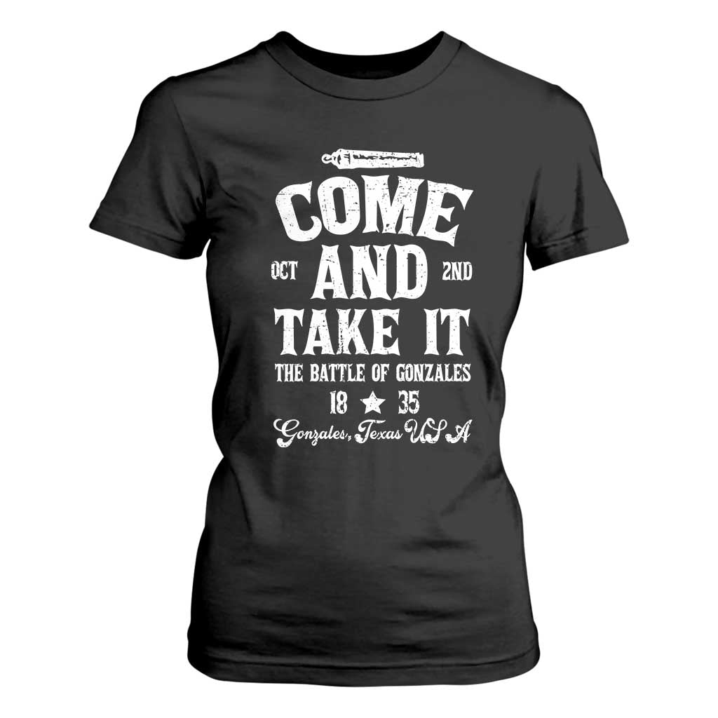 History Of Texas T Shirt For Women Come And Take It The Battle Of Gonzales TS11 Black Print Your Wear